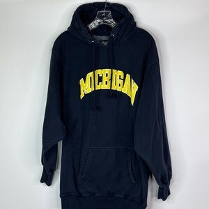 Vintage Steve & Barry's Michigan Navy Hooded Sweatshirt Size Large